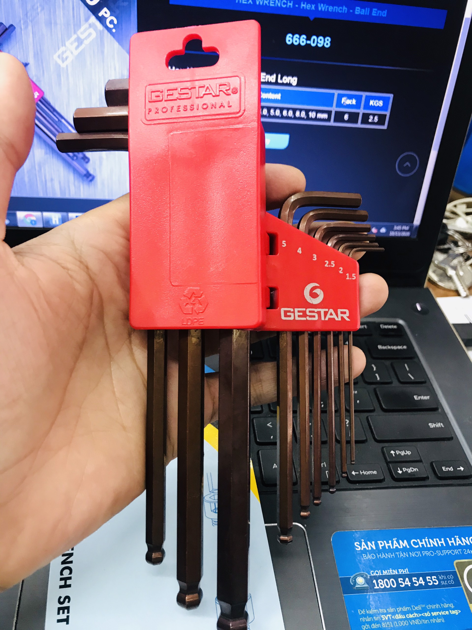 Bộ lục giác 9PCS bi ngắn 666-098 GESTAR