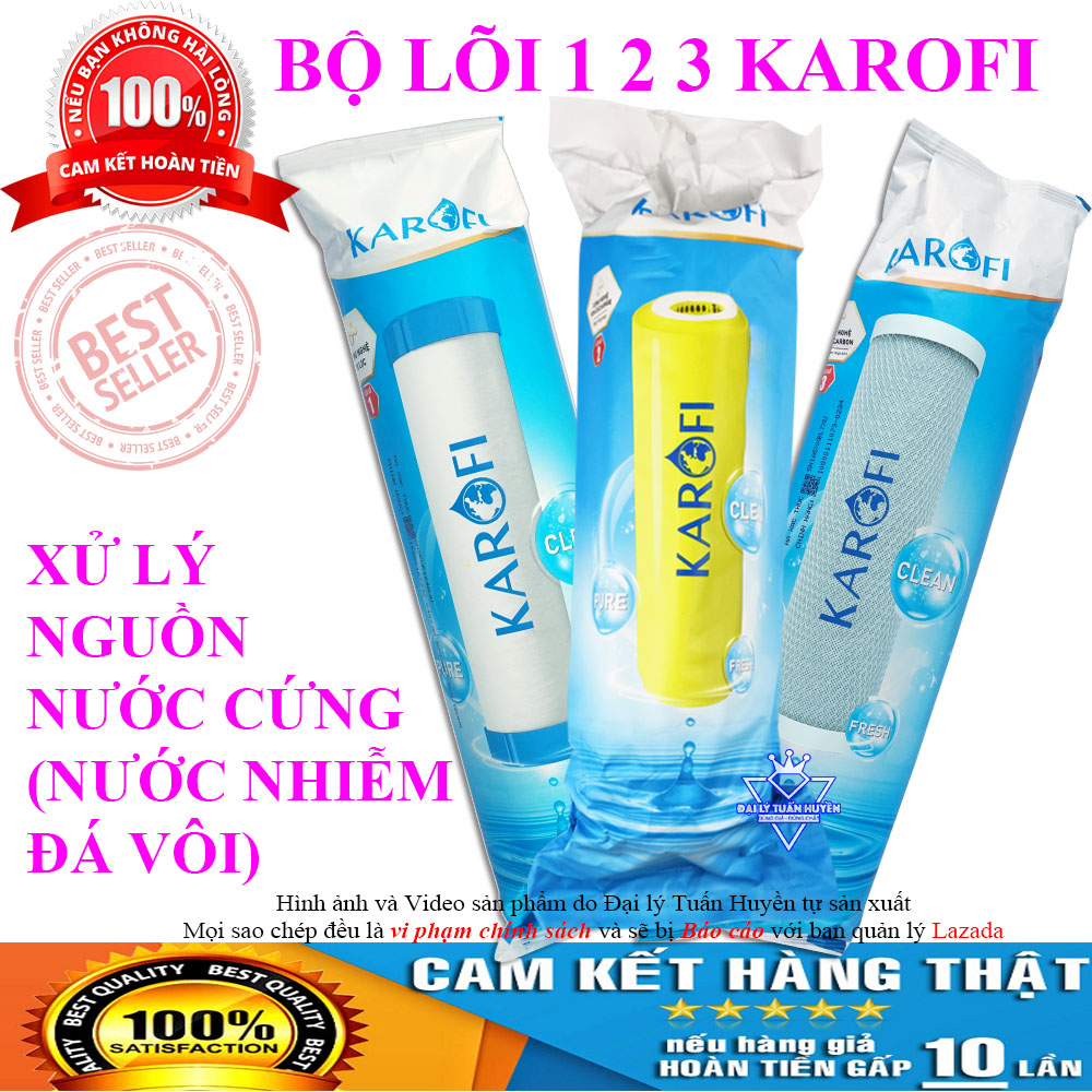 Bộ 3 lõi lọc Karofi xử lý nước cứng ( Nước nhiễm đá vôi)