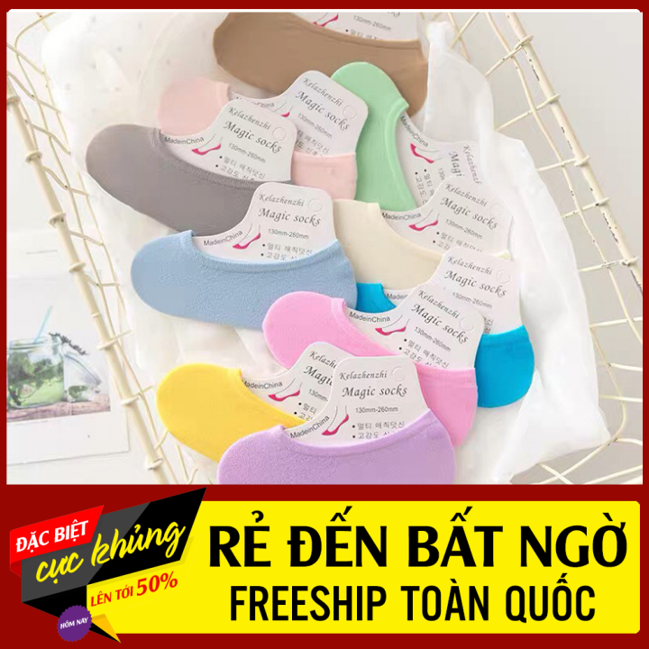 Sét 10 Tất Đi Giày Lười Hali Nữ Siêu Xinh thời trang- Êm chân, không gây bí,Tất Nữ Hali Phong Cách Hàn Quốc đẹp nhiều màu