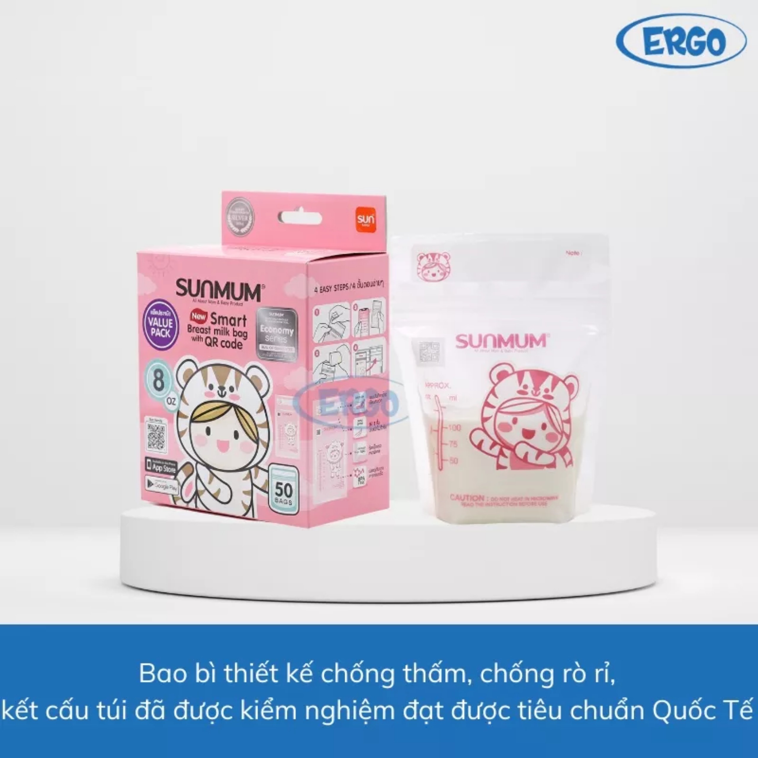 Túi trữ sữa SunMum dung tích 100/150/250ml, hàng nhập Thái Lan chính hãng