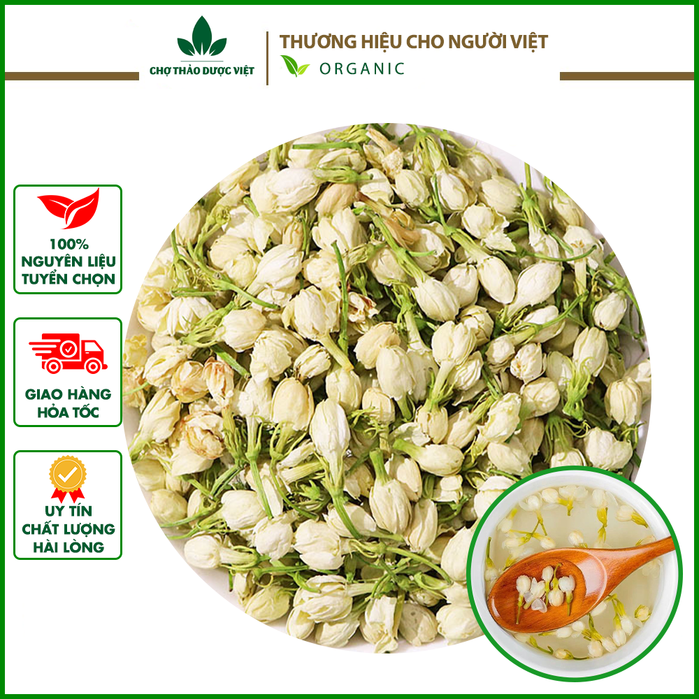 100g Trà hoa nhài (Hoa lài sấy lạnh, thơm, trắng, đẹp, dùng làm trà dưỡng nhan)