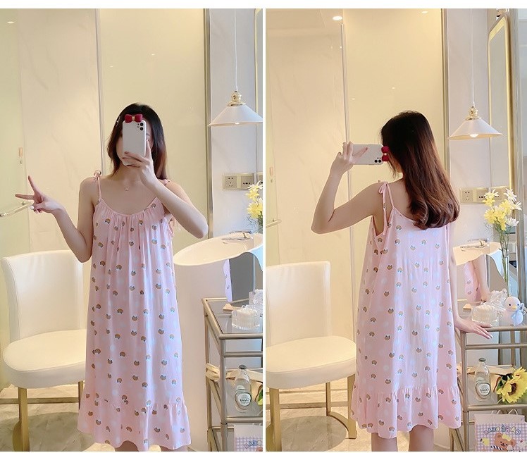 Váy 2 Dây Lanh Mặc Nhà VN55