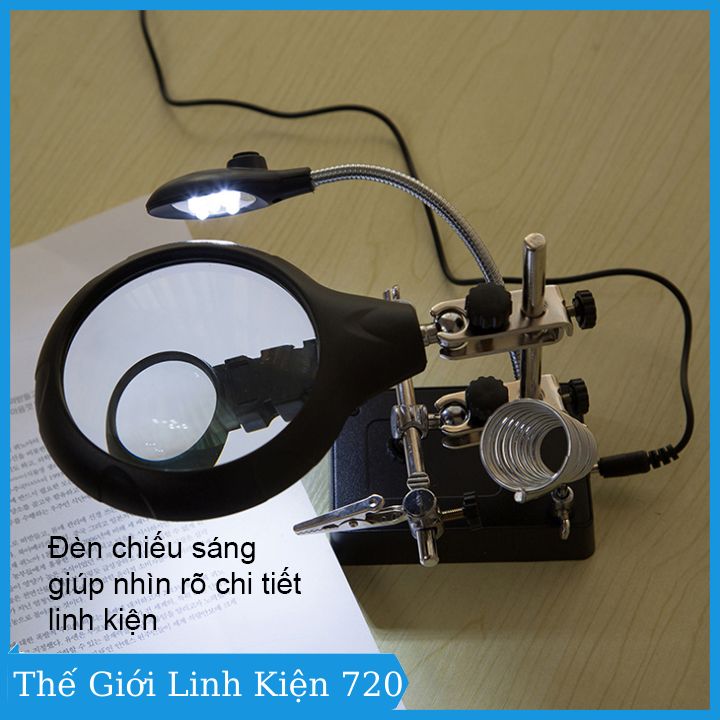 Double Desktop Magnifying Glass with Led Lighting Te-800