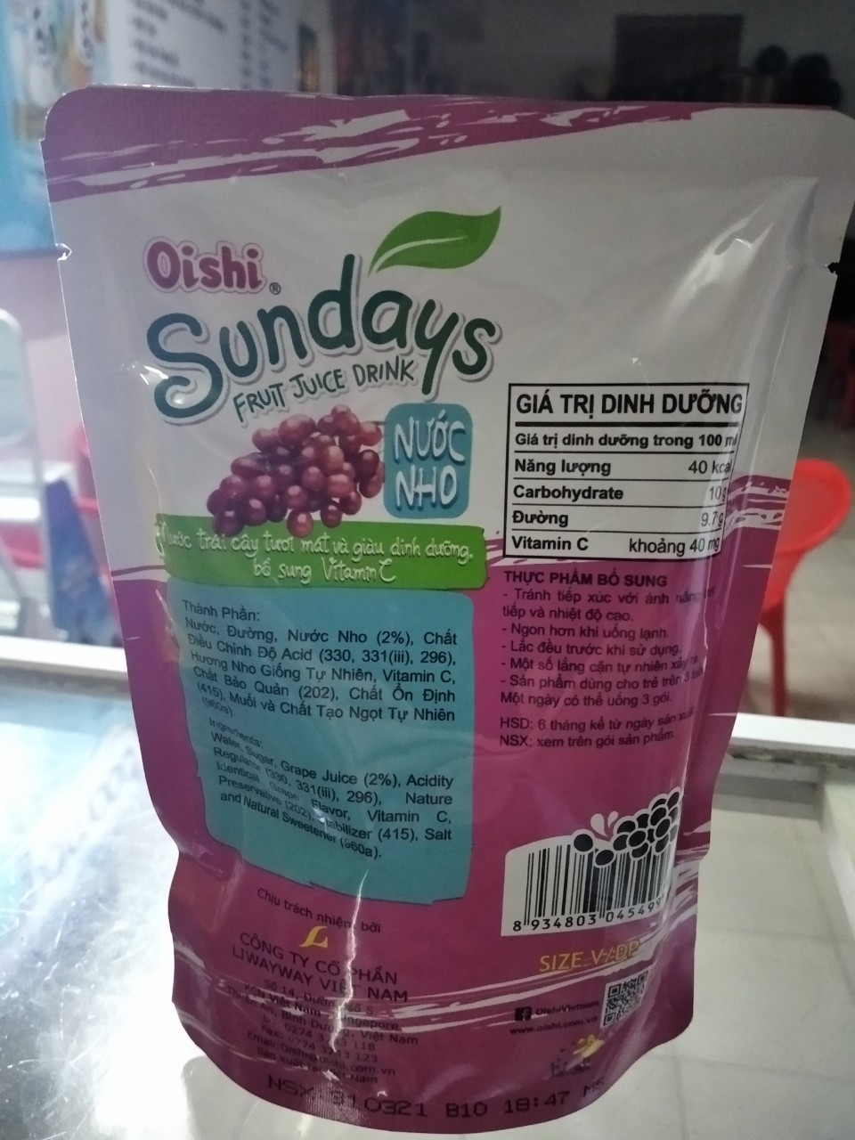 COMBO 5 Túi Nước Uống OISHI vị hoa quả