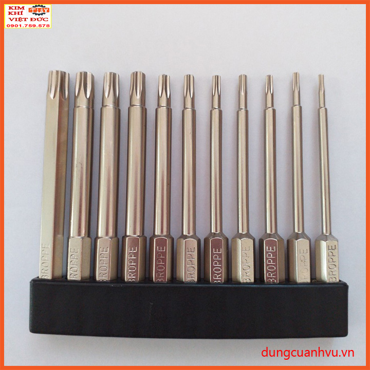 BỘ 11 MŨI LỤC GIÁC HOA THỊ CÓ LỖ 6 CÁNH DÀI 7,5CM hãng BROPPE- BO11HOATHI75MM