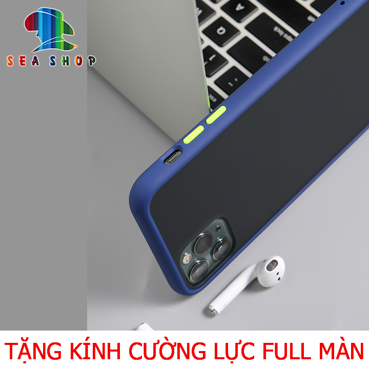 [TẶNG KÍNH CƯỜNG LỰC FULL MÀN] Ốp lưng iPhone viền nhựa dẻo chống sốc, lưng mờ [MÀU XANH LAM] / Ốp lưng ip6s Plus, iPhone 7 Plus, iPhone 8 Plus, iPhone XS Max, iPhone XR siêu bền / Case iPhone 11 Pro Max