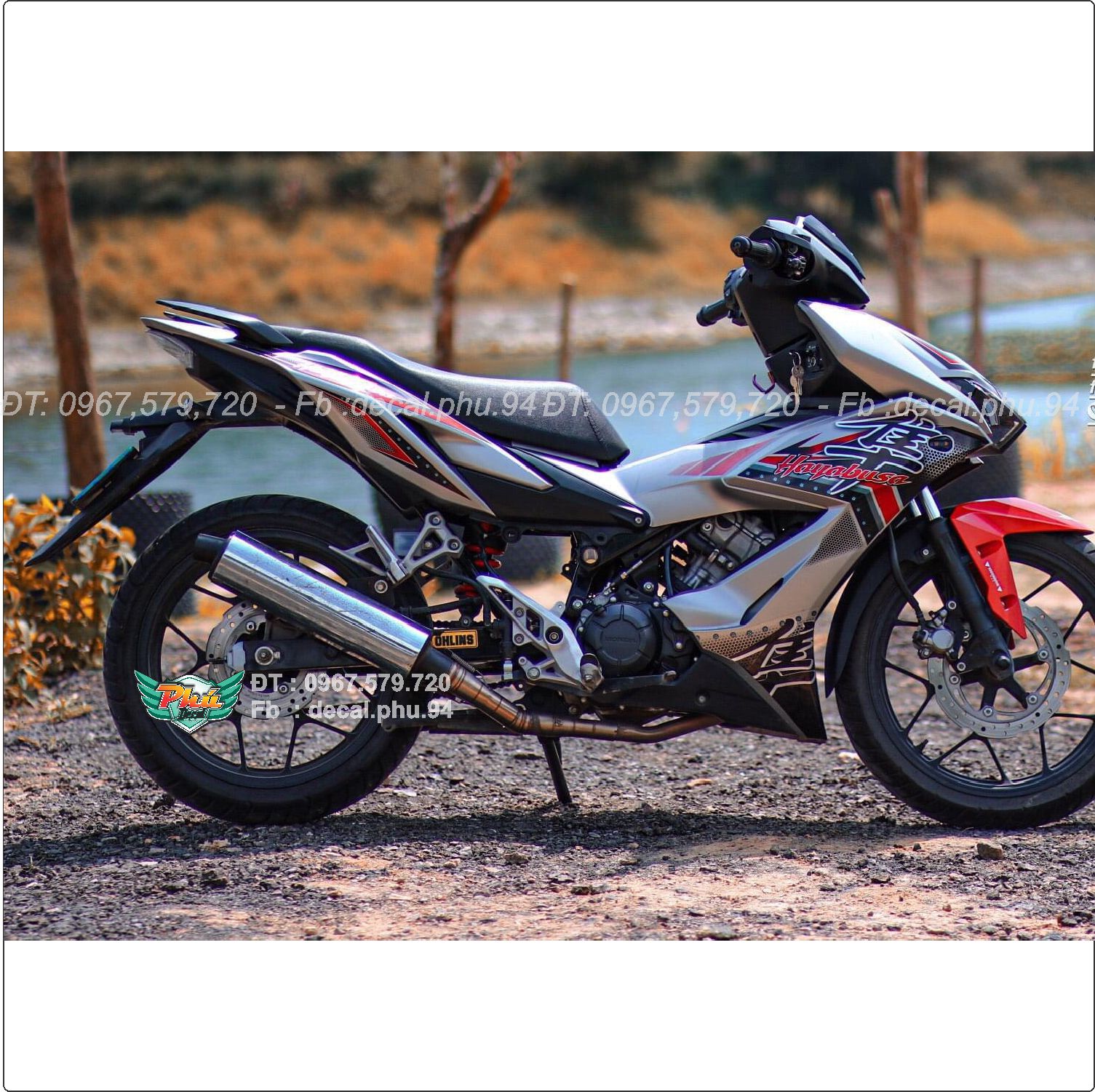 Tem rời Winner X Hayabusa bạc đen (K)