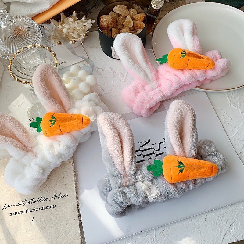 Băng đô Cài tóc Rửa mặt Tai Thỏ Dễ Thương