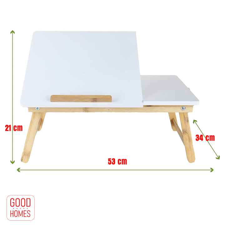 Bàn laptop gấp gọn đa năng gỗ tre [BLT01-Màu Trắng]