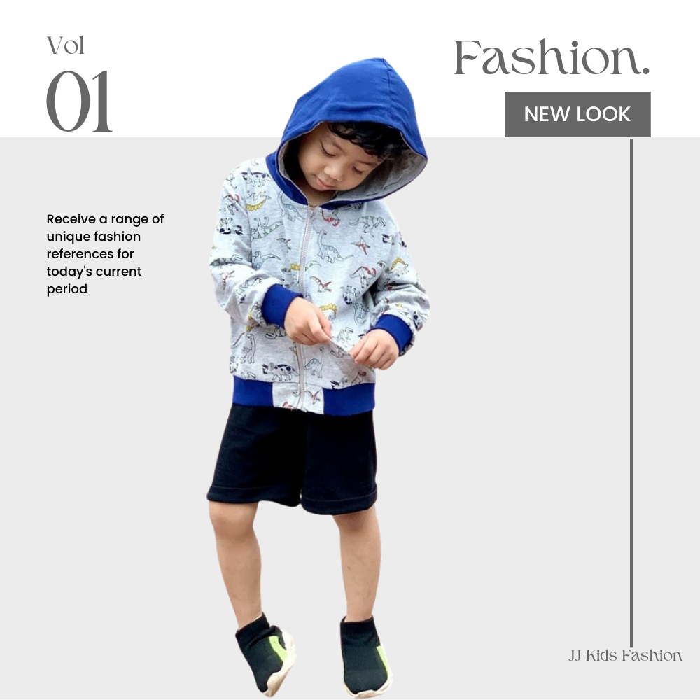 Áo khoác cho bé trai bé gái, áo khoác hoạt tiết hoạt hình khủng long dễ thương| FREESHIP MAX - JJ Kids Fashion