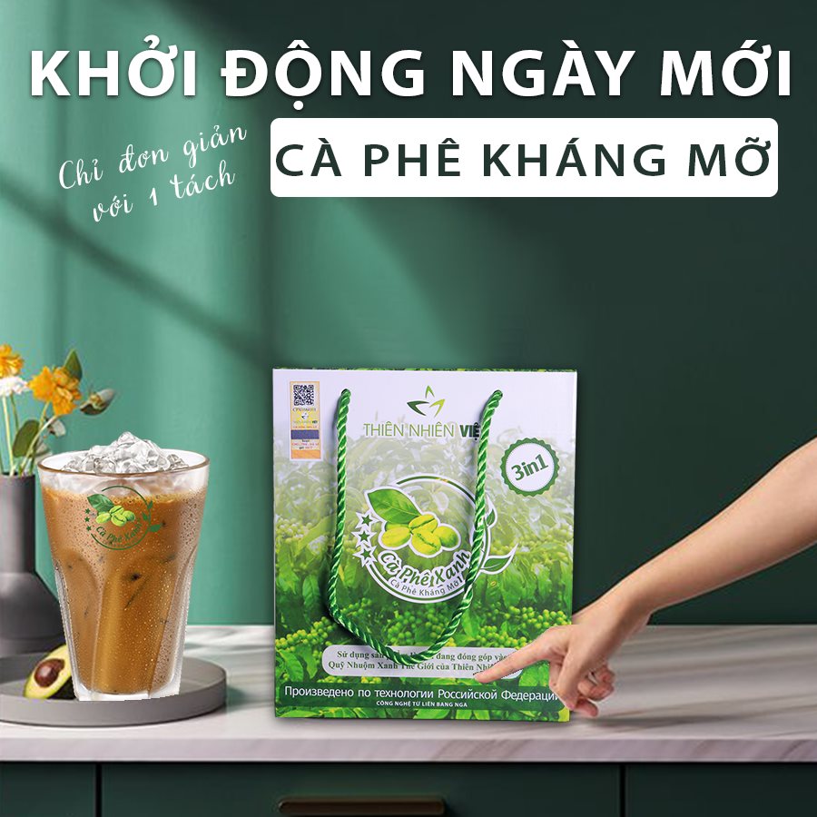 Cà Phê Xanh Giảm Cân  - Thiên Nhiên Việt [ hộp 10 gói ]