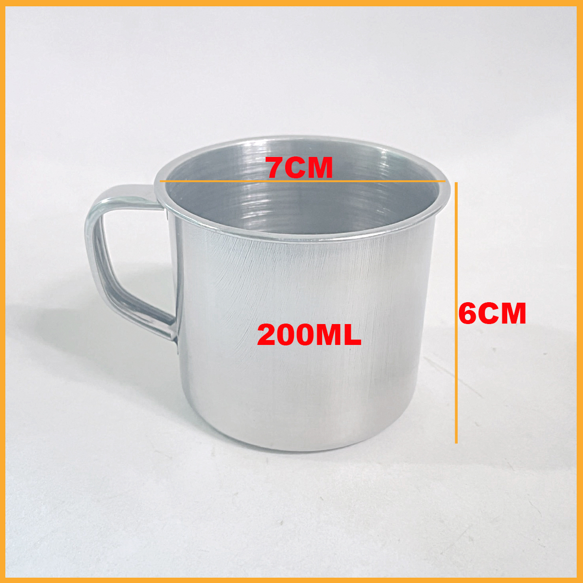 Ca uống nước inox có quai 7cm (200ml) |  Combo 2 ca - 4 ca - 6 ca - 12 ca