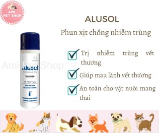 Dung dịch phun xịt Alusol Vemedim giúp chống nhiễm trùng, mau lành vết thương trên chó, mèo, chai 150g thumbnail