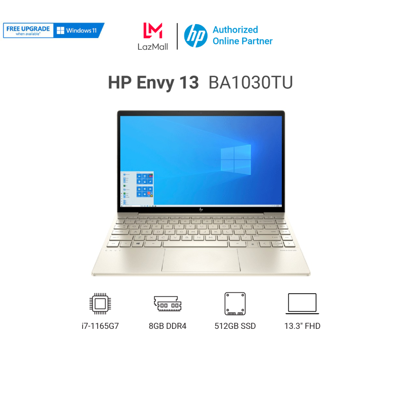 Laptop HP Envy 13-ba1030TU 2K0B6PA i7 1165G7 | 8GB RAM | 512GB SSD | 13.3 inch FHD | FP | Win10 | Office | Vàng