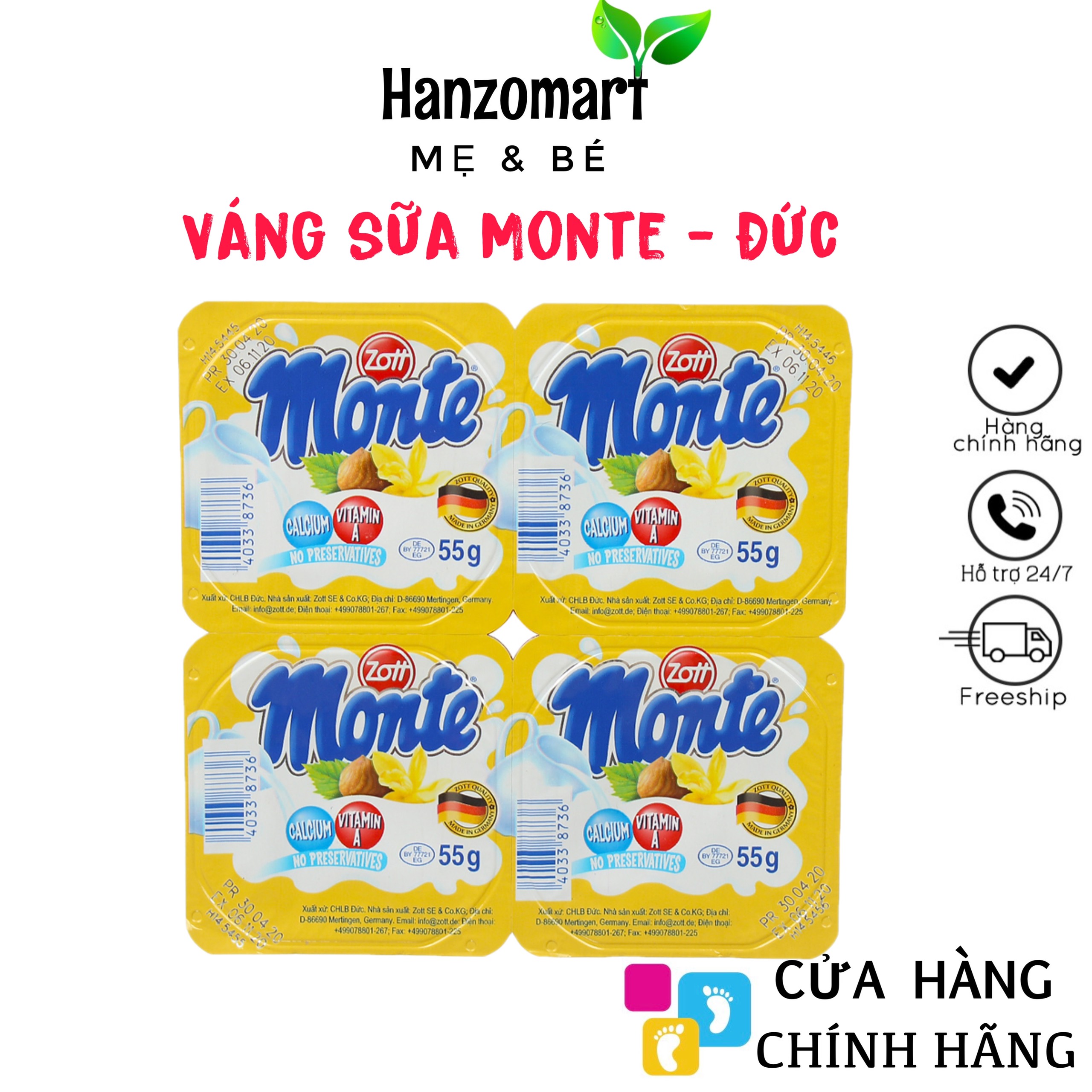 Váng Sữa Monte (55Gr X 4)