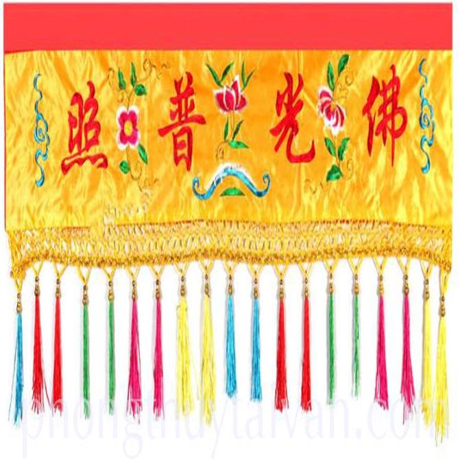 Rèm treo có hoa văn, tua rua bàn thờ phật giáo (1m, 1m2, 1m5, 2m, 2m5) - thờ cúng