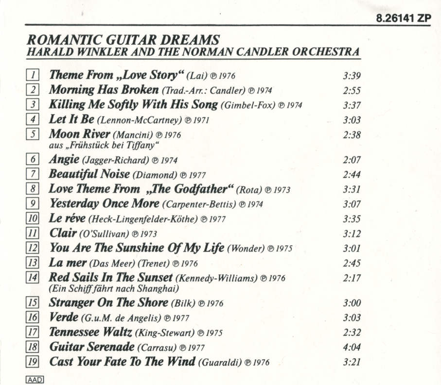 Bộ 6 Đĩa CD Nhạc Romantic Guitar 2(phôi đĩa nhật)