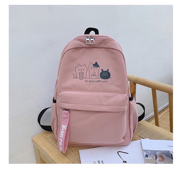 [HCM]Balo Thời Trang 3 Mèo Cực Cute