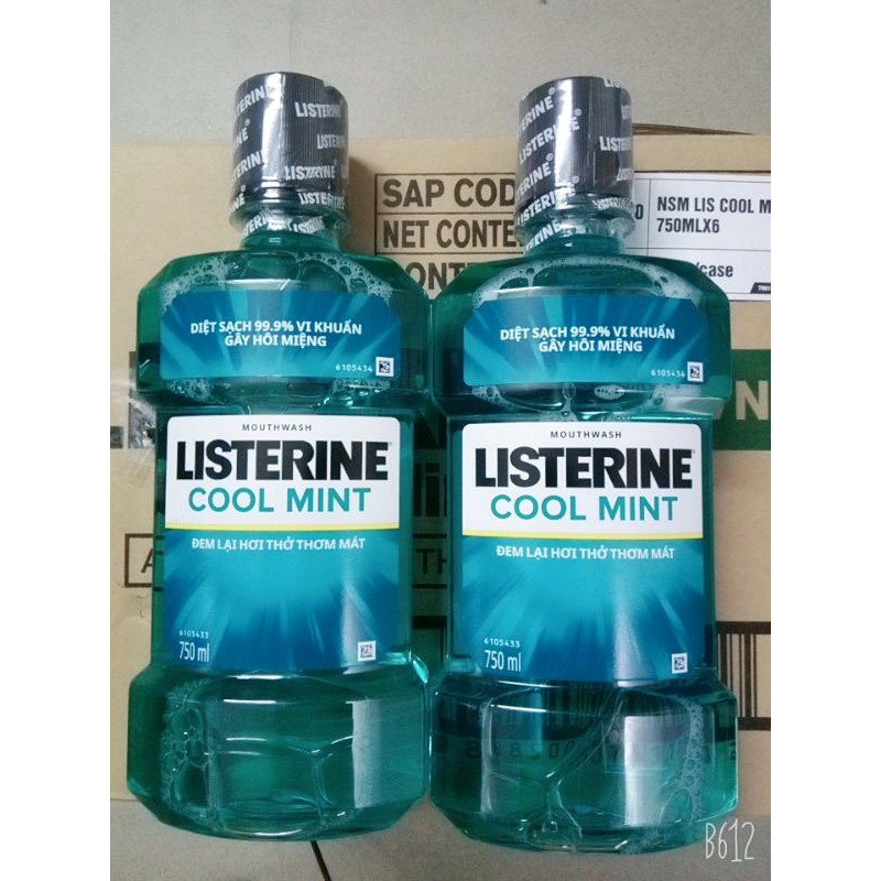 [Combo 2 chai]Nước Súc Miệng Listerine Coolmint Cay 750ml