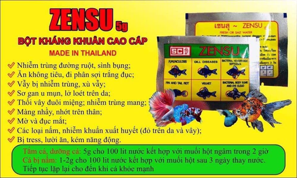 [HCM]BỘT ZENSU - DƯỠNG  CHO CÁ BETTA - Thần dược cho Betta sung khỏe 5gr