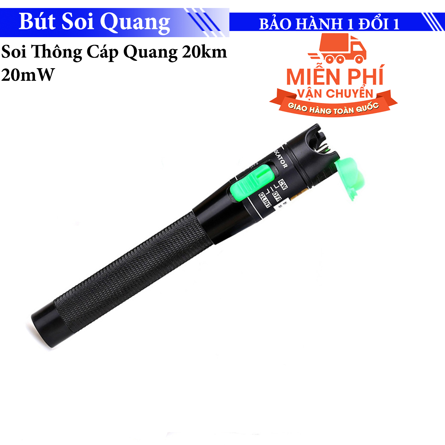 Bút soi sợi quang 20km - Bút kiểm tra đứt cáp quang - bút soi lỗi dây quang