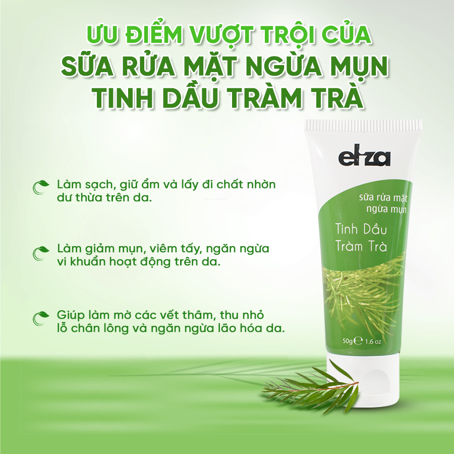 Sữa rửa mặt tinh dầu Tràm Trà Eliza 50g