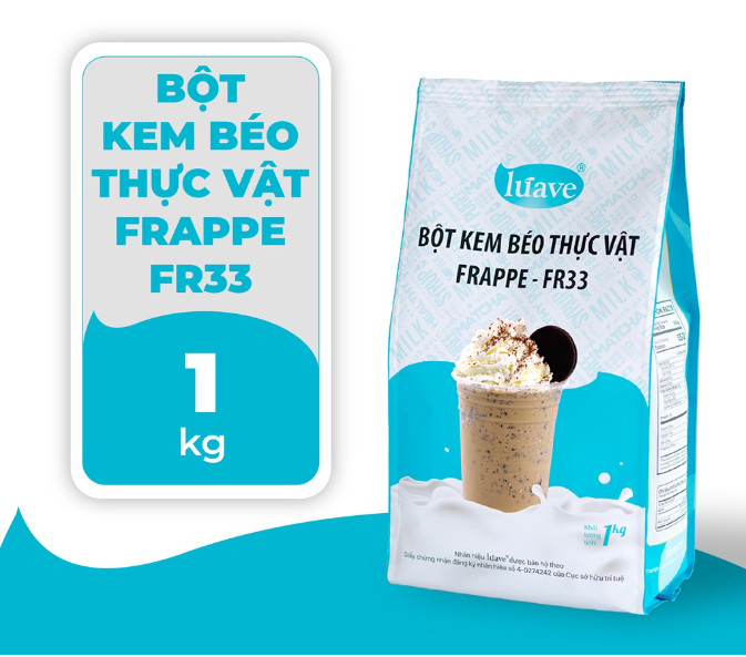 Bột Đá Xay Frappe FR33 LÚAVE 1kg (Bột Frappe, Bột mix chống tách lớp, phân tầng)