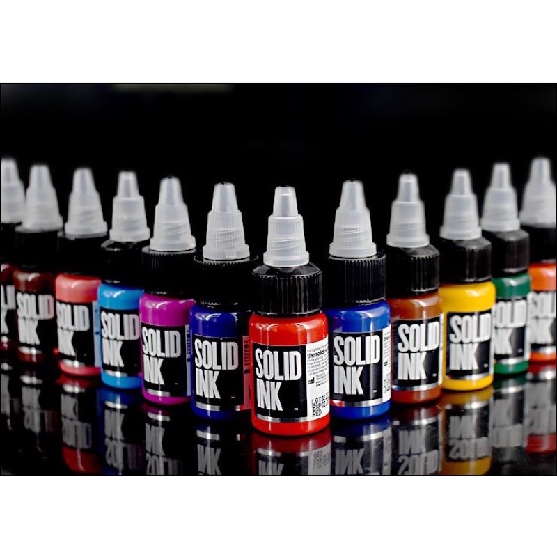 Mực xăm chính hãng Solid 15ml [Tặng quà + Freeship]  Độ ăn màu cao- Chất lượng