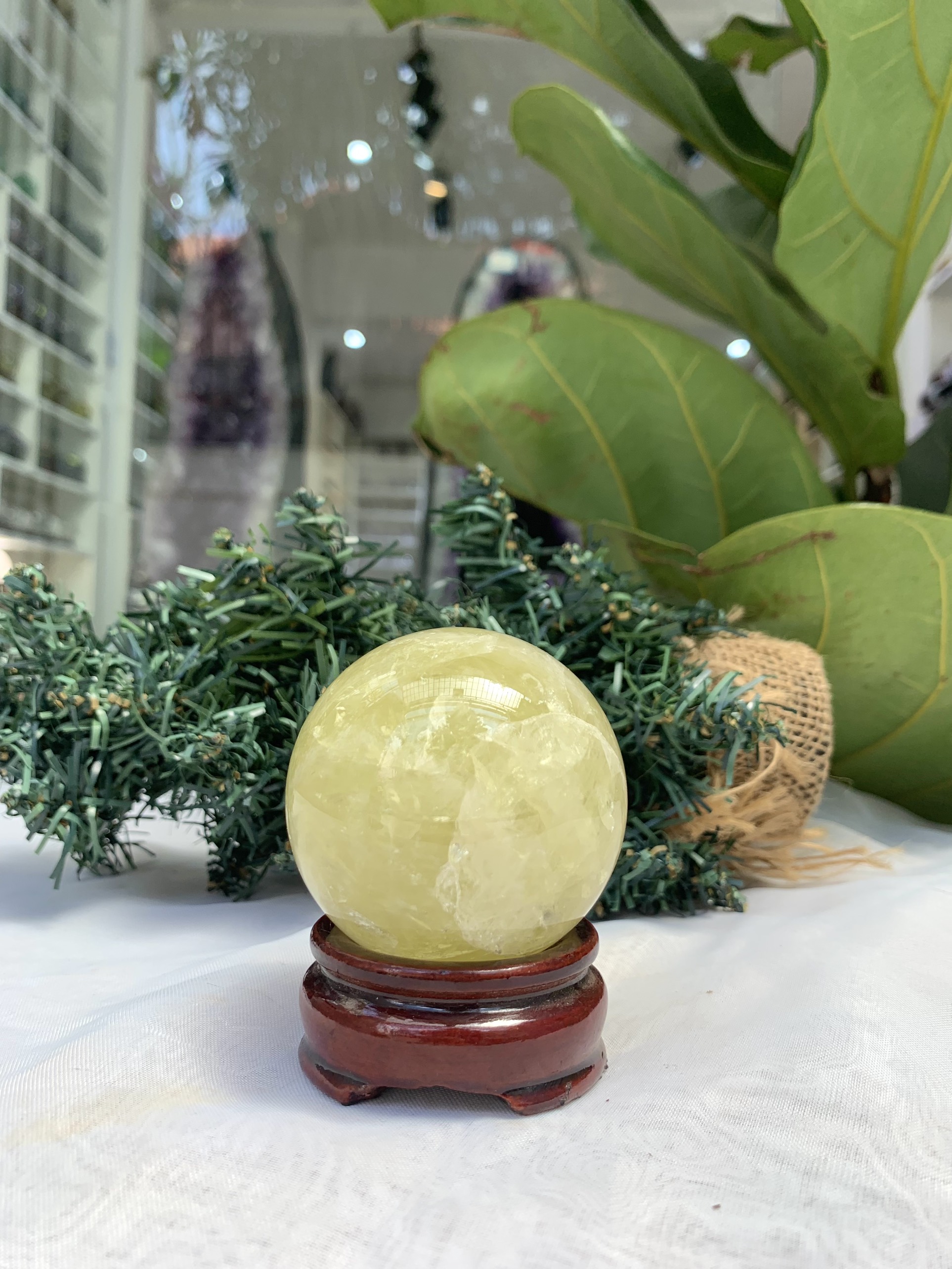 Bi cầu thạch anh vàng – citrine sphere | cada decor