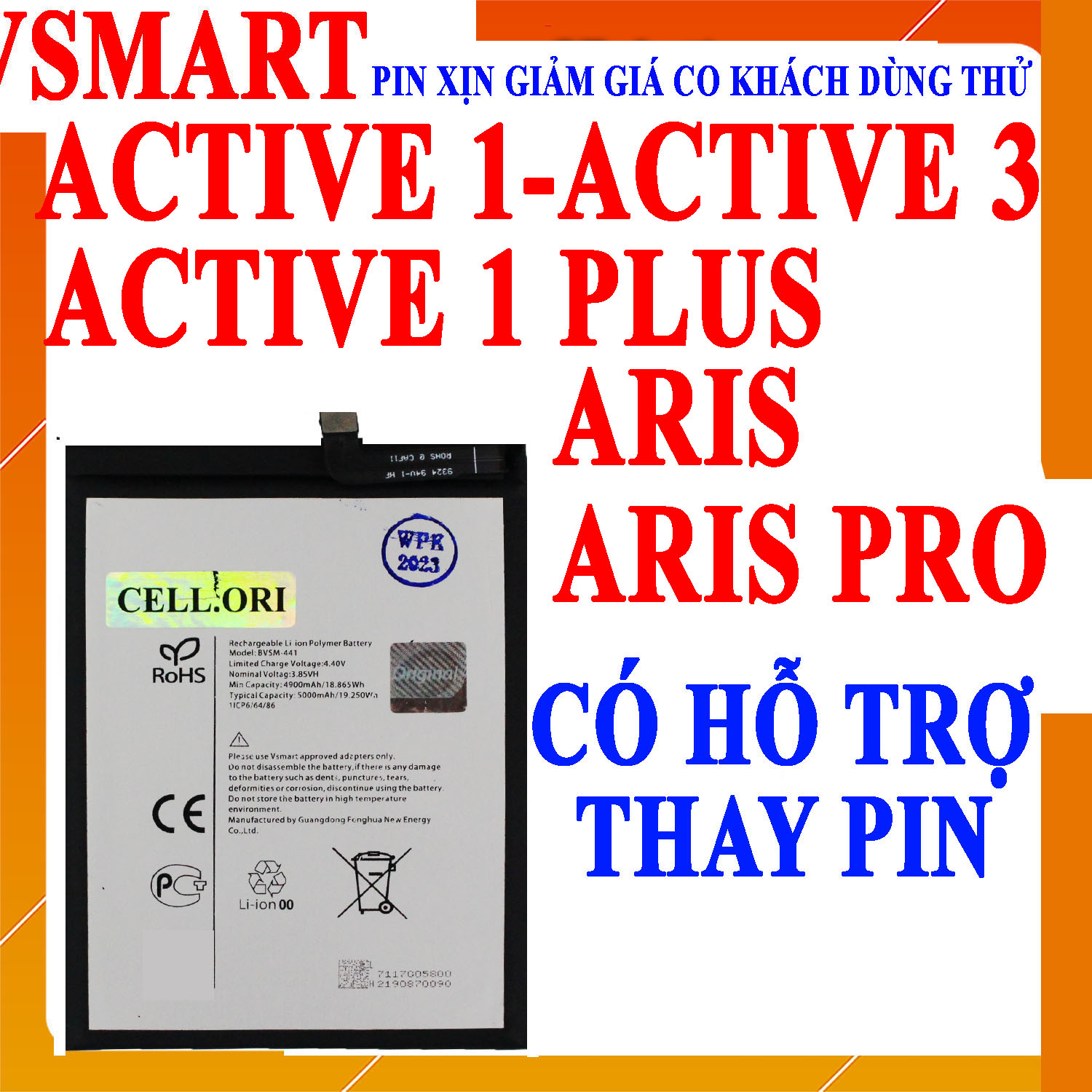 Pin Scud cho Vsmart Active 1 Plus/Active 1/Active 3/Aris/Aris Pro