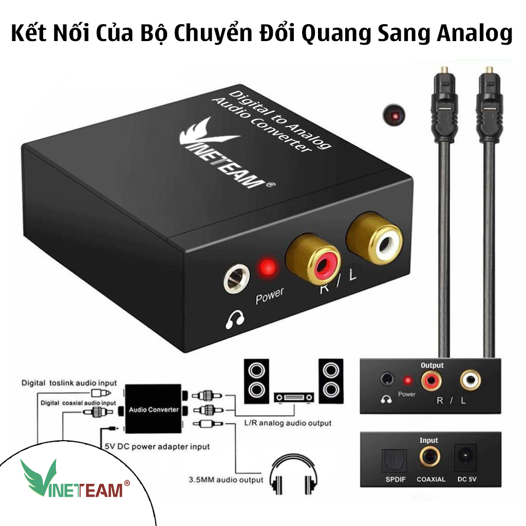 Bộ chuyển đổi Âm Thanh Cổng quang Optical sang Audio AV - R/L, Cổng 3,5 Hỗ Trợ Tv 4k Loại Xịn Model 2021 196-96kb