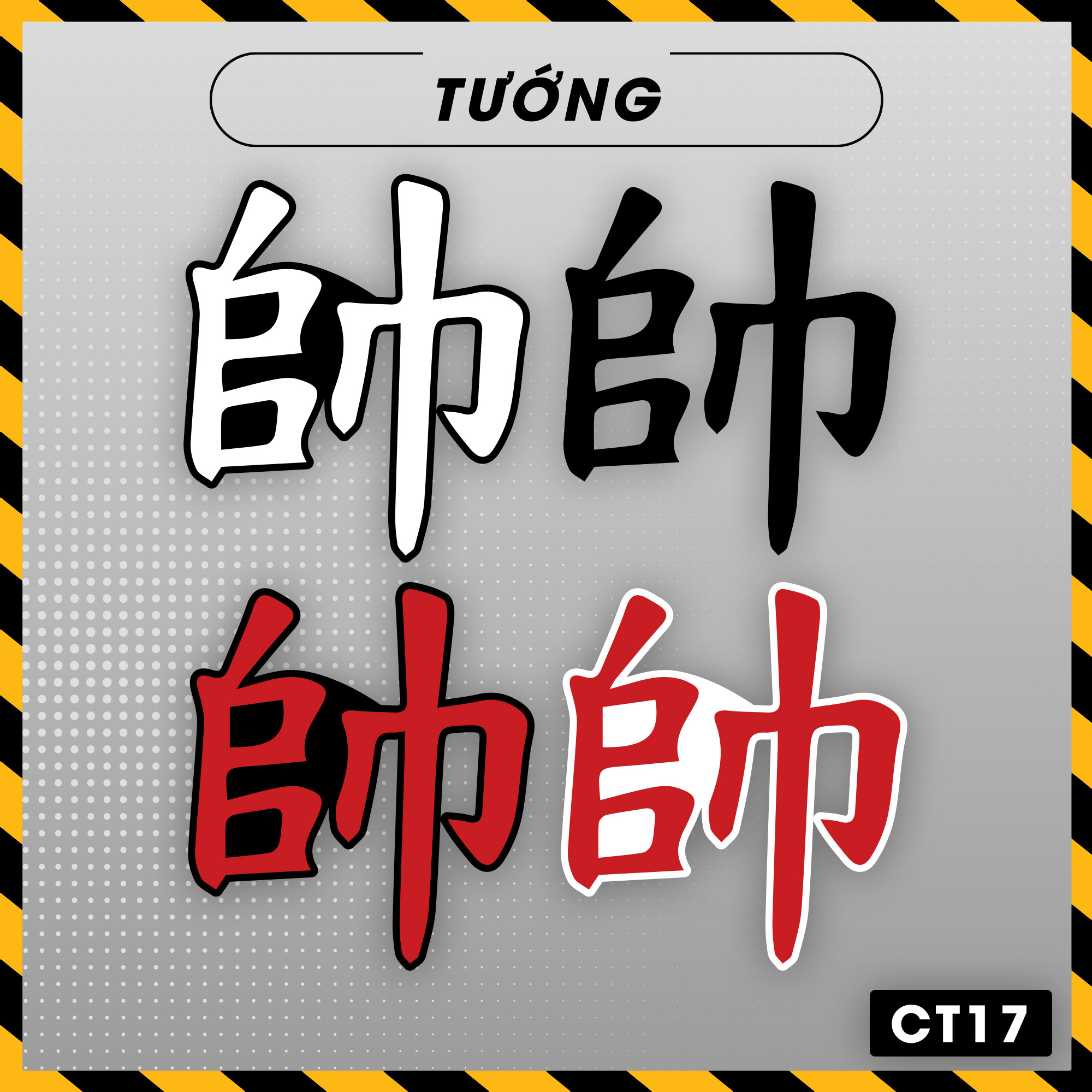 Tem Chữ Tàu Dán Xe Máy, Laptop, Xe Ô Tô - Sticker Chữ Thư Pháp, Chữ Trung Quốc Chống Thấm Nước, Chống Phai Màu - Azdecal