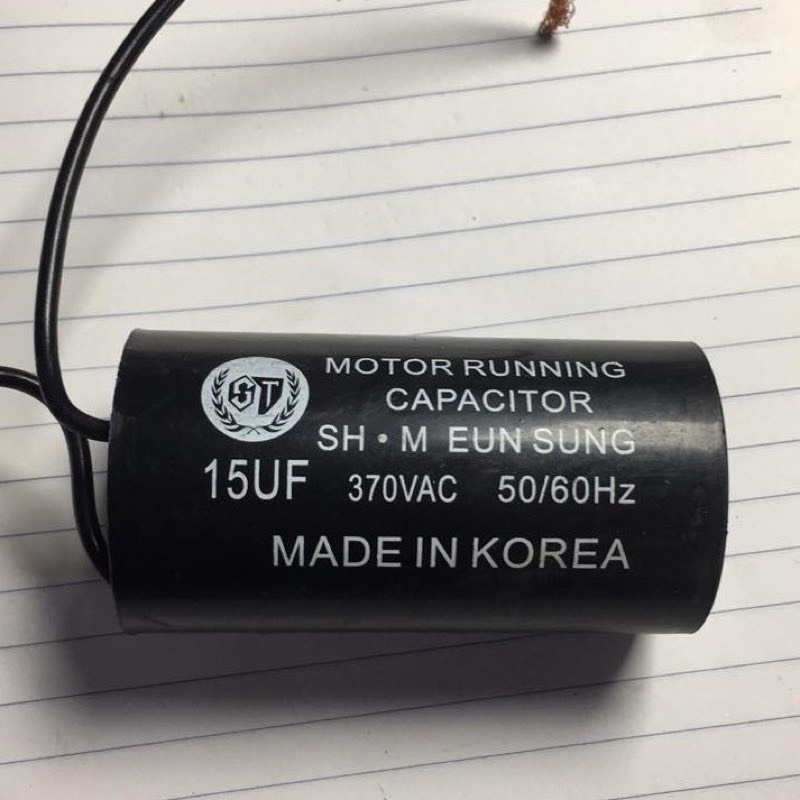 Tụ Máy Bơm Đen 8UF-10UF-15UF-20UF 370VAC EUN SUNG