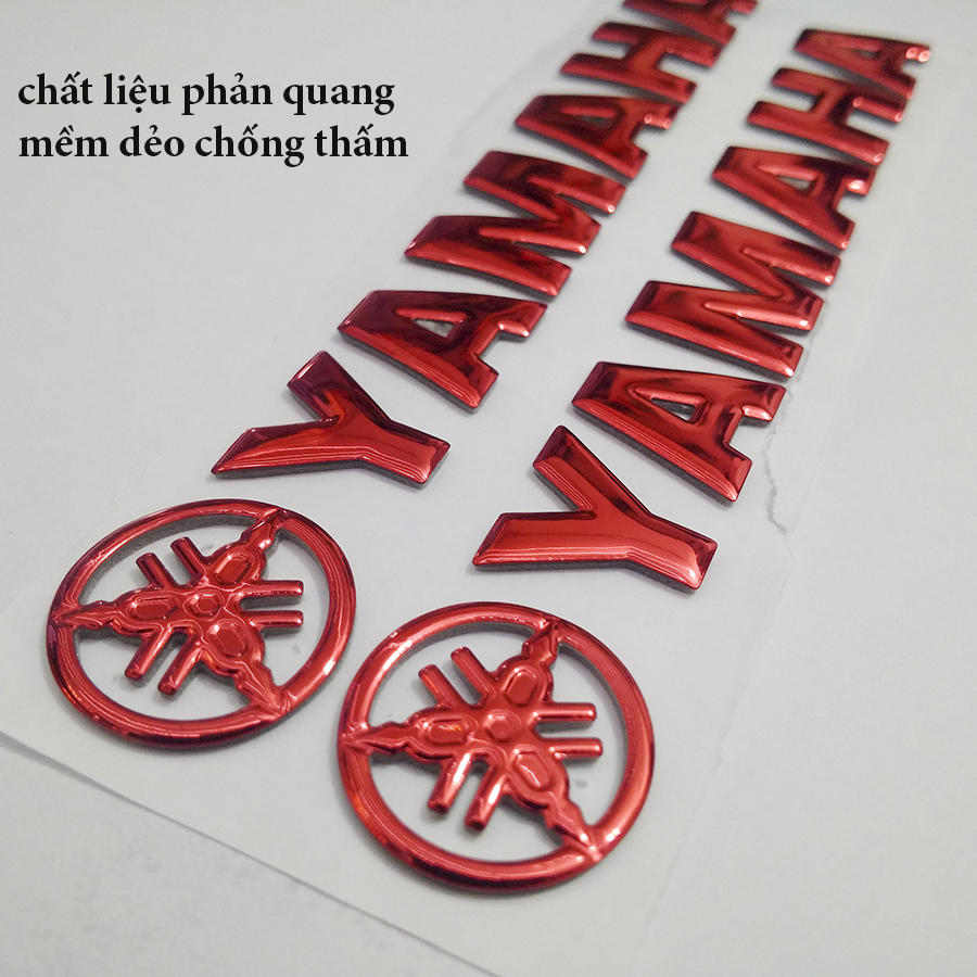 Cặp tem YAMAHA 3D Nổi - YA Đỏ