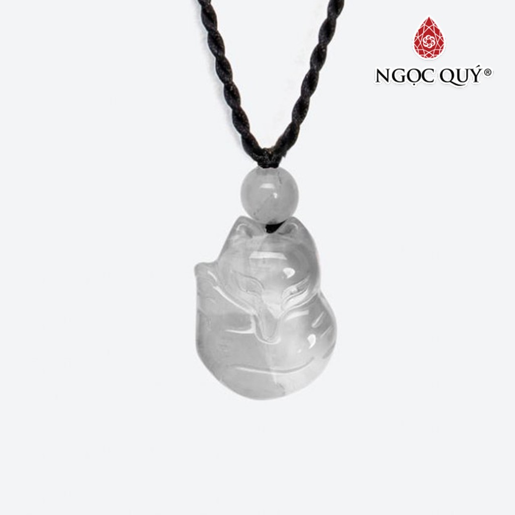 Mặt dây chuyền hồ ly đá thạch anh trắng quartz - ngọc quý