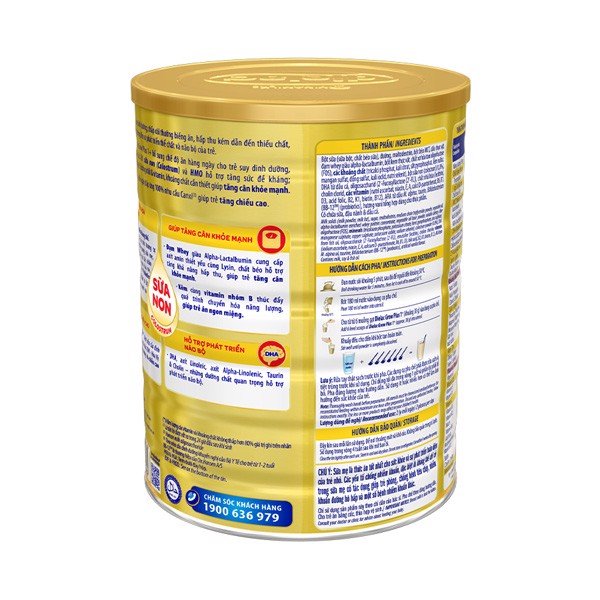 Sữa bột Vinamilk Dielac Growplus xanh 1+ sữa non 850g/1.4kg (Mới)
