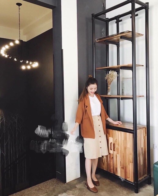 Áo vest blazer nâu tây