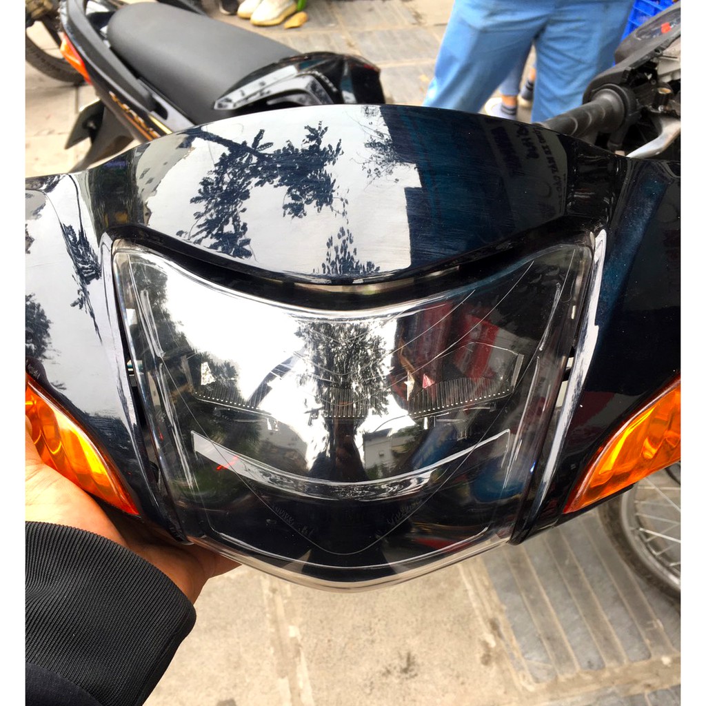 Pha đèn LED 2 tầng xe Wave MÀU ĐEN -wave 50cc wave 100 wave rs