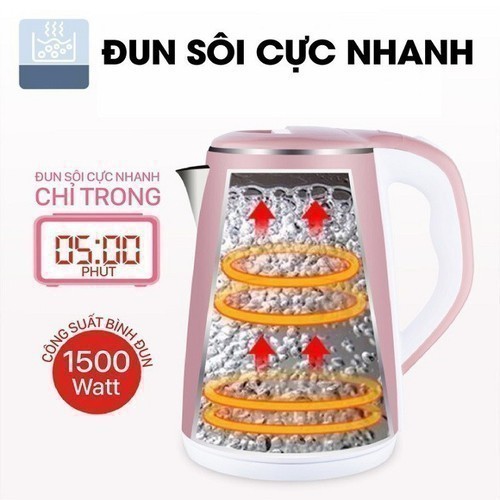 Ấm Siêu Tốc - Ấm Siêu Tốc Thái Lan 2.5L- Ấm Siêu Tốc 2 Lớp
