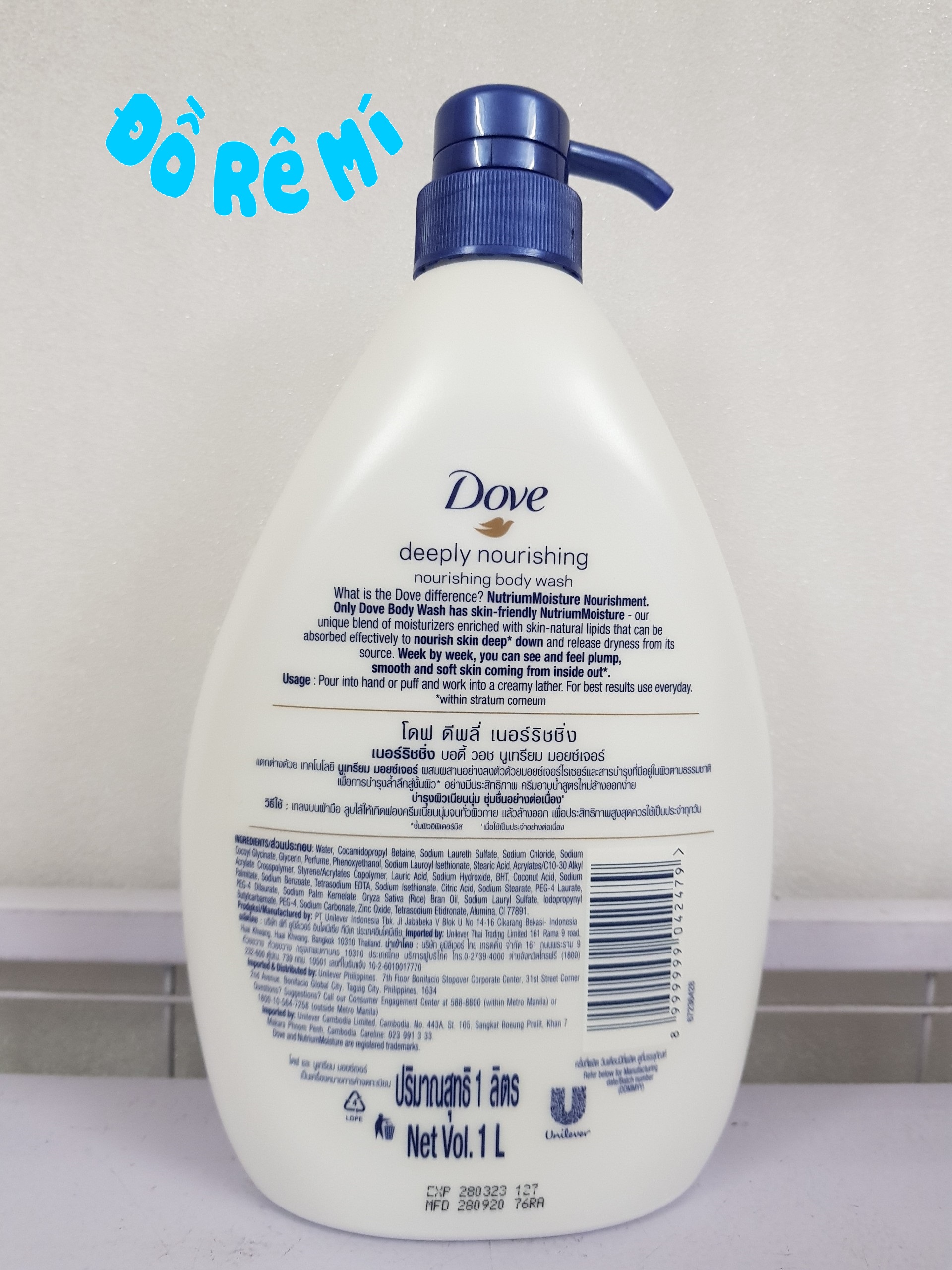 [HCM]Sữa tắm Dove 1000ml Thái da mềm mịn thơm rất thích