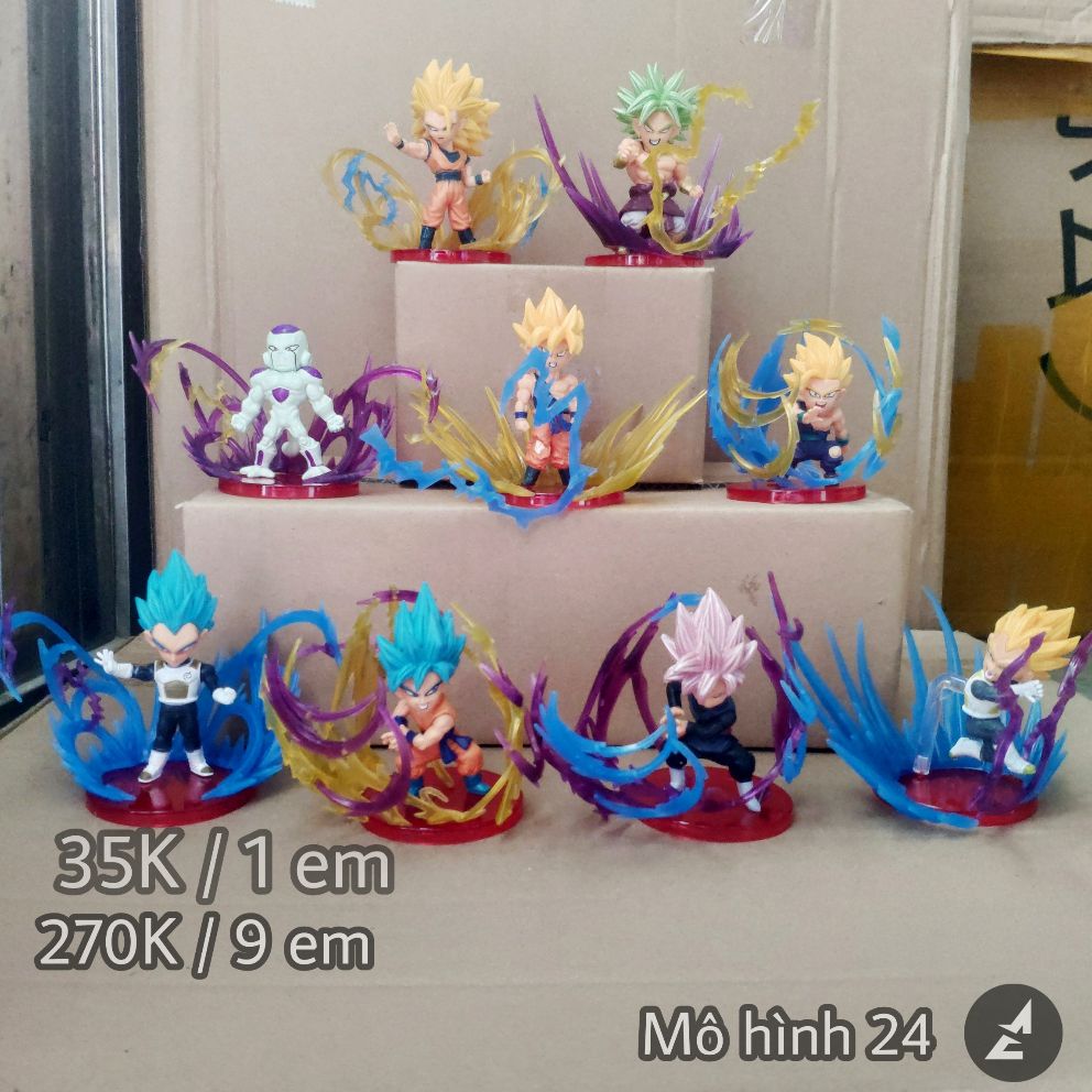 Combo 9 model Goku effect Broly Vegeta songoku Gohan black blue Goku Son Goku ssj3 Chibi