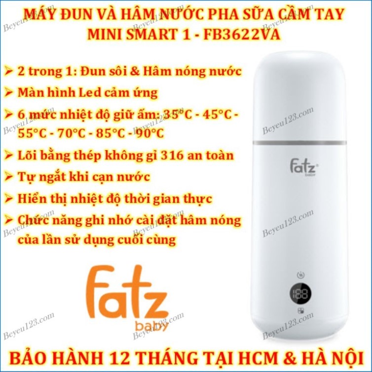 Bình hâm nước pha sữa di động cầm tay fatzbaby fatz fb3622va mgg