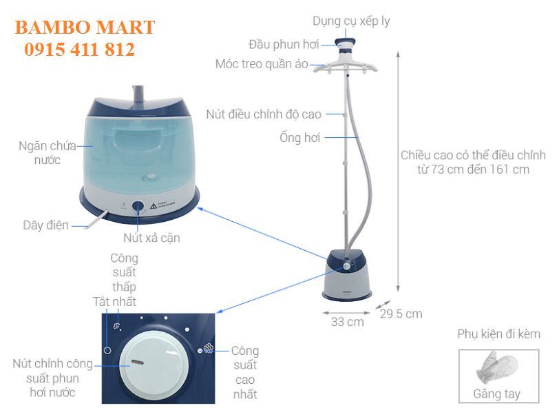 Bàn là ủi đứng Philips GC518