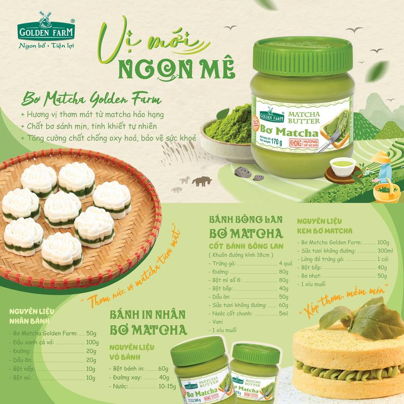 Bơ matcha Golden Farm 170g/340g
