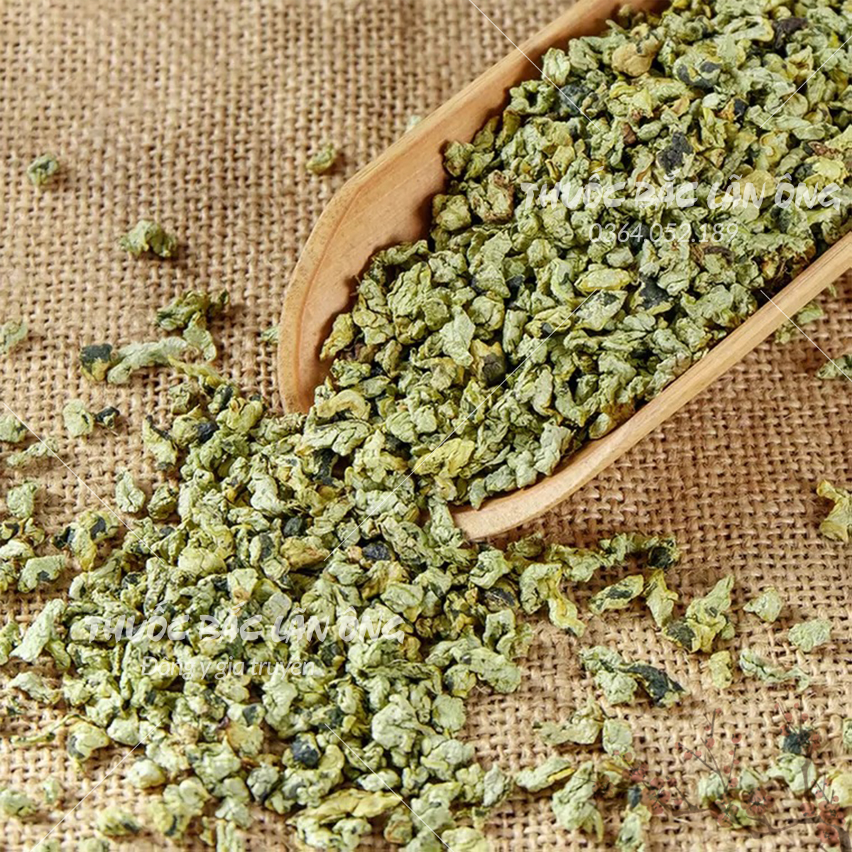 Trà lá sen non sấy lạnh 100g (Lá sen vo viên, búp sen non) - Thuốc Bắc Lãn Ông
