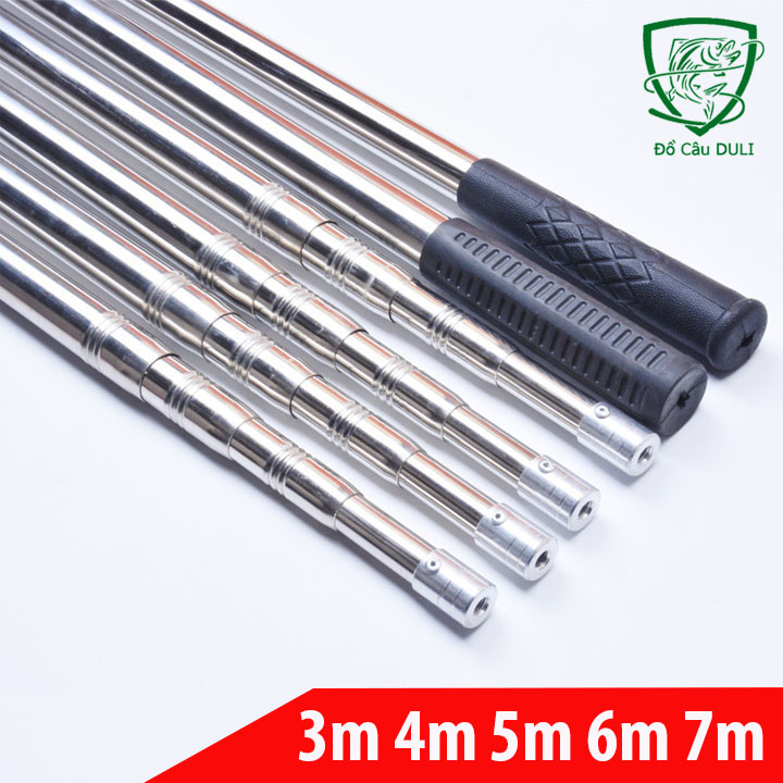 Cán Vợt Cá Inox 1m5 1m9 2m5 3m 4m Thích hợp mọi loại mặt vợt cá có thể ...