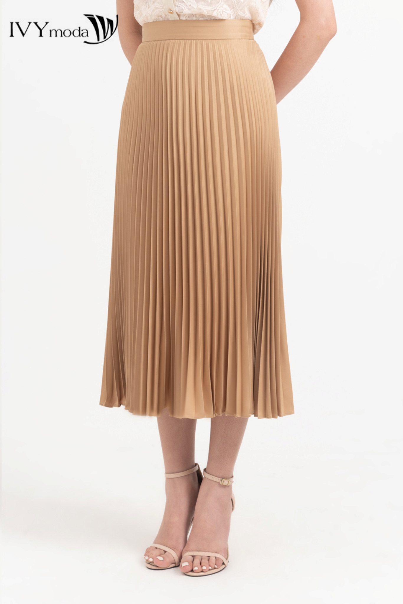 Chân váy xếp ly dáng suông IVY moda MS 30M8373