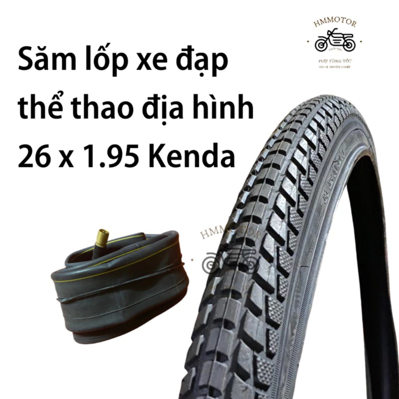 Lốp xe đạp kèm săm kenda địa hình leo núi 26x1.95