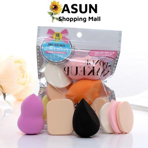 Set 6 Bông Mút Trang Điểm Tán Phấn Nền Phấn Phủ Kem Lót (giao màu ngẫu nhiên)