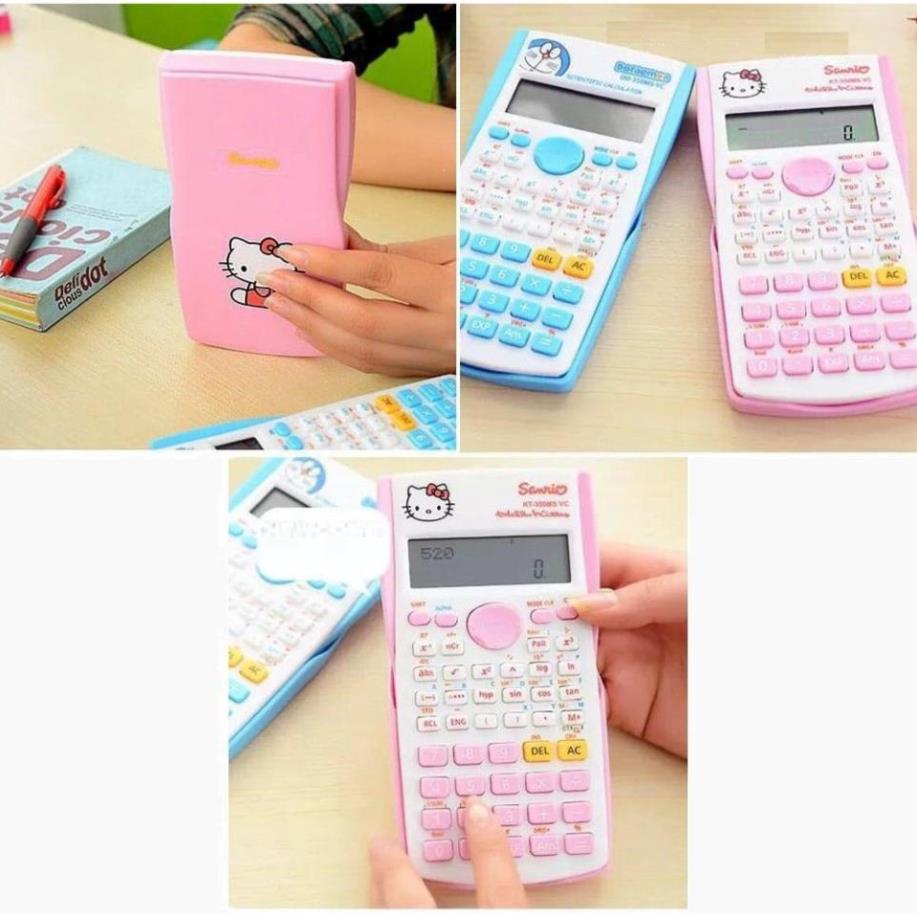 Máy tính học sinh Máy tính casio hình Hello Kitty và Doremon đáng yêu 8063